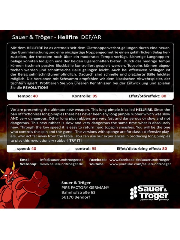 Guma Sauer&Troger HellFire - Long Pimple
